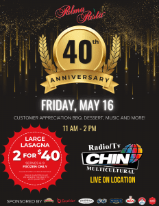 40th anniversary palma pasta